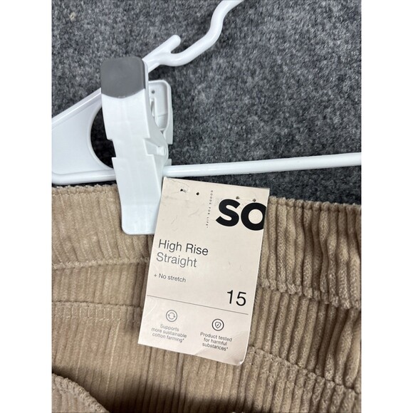 SO Straight Corduroy Pants Womens Size 15 / 32 W Brown - Picture 5 of 12